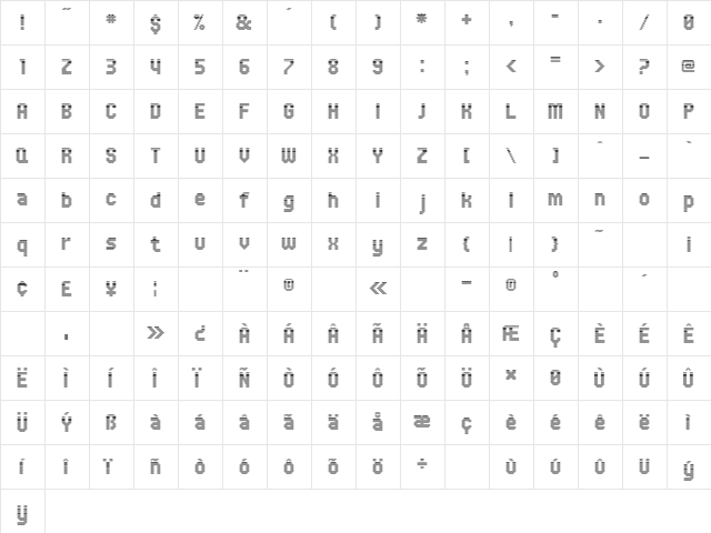UNDACircle Regular font glyphpreview