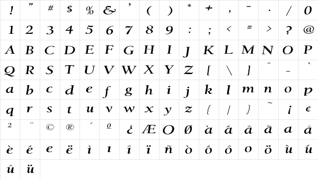 RSJacksonville Wd Regular font glyphpreview