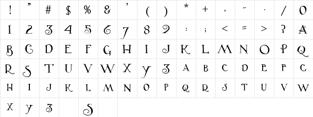 Swithin Regular font glyphpreview
