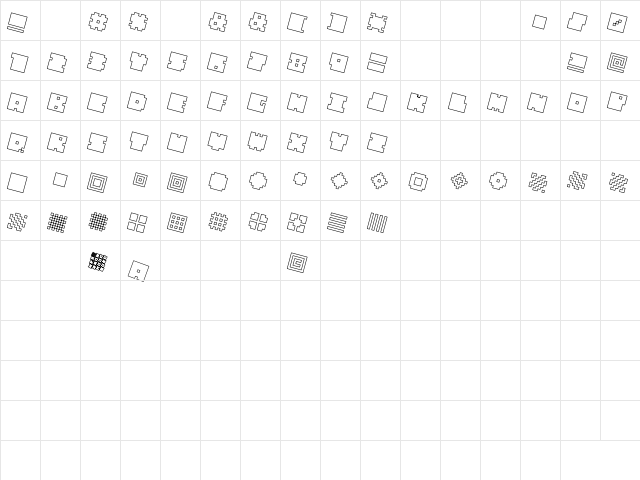 QUBE HOLLOW ITALIC font glyphpreview