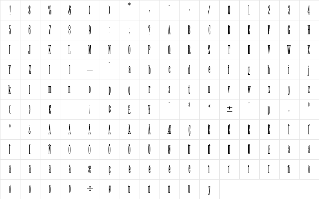 Lexicon Regular font glyphpreview