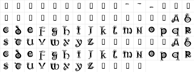 Trueheart Regular font glyphpreview