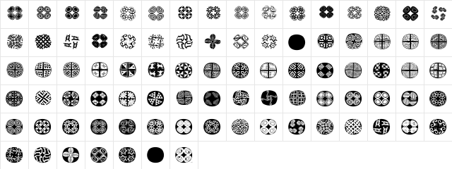 AfricQuattroRoundInvers Regular font glyphpreview