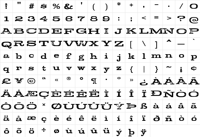 Stud Regular font glyphpreview