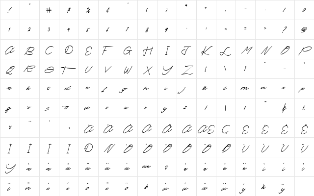 Salting Regular font glyphpreview
