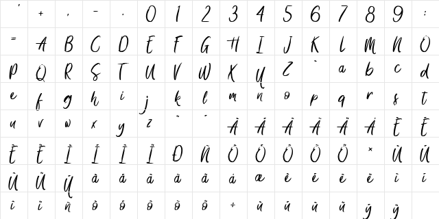 Something in the Night Regular font glyphpreview