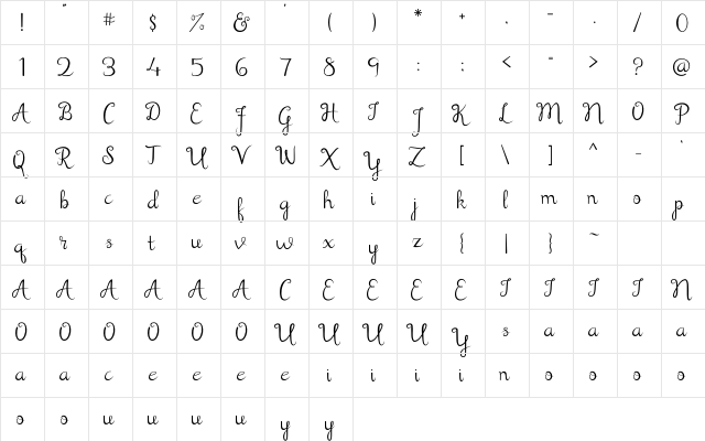 Shathika Regular font glyphpreview