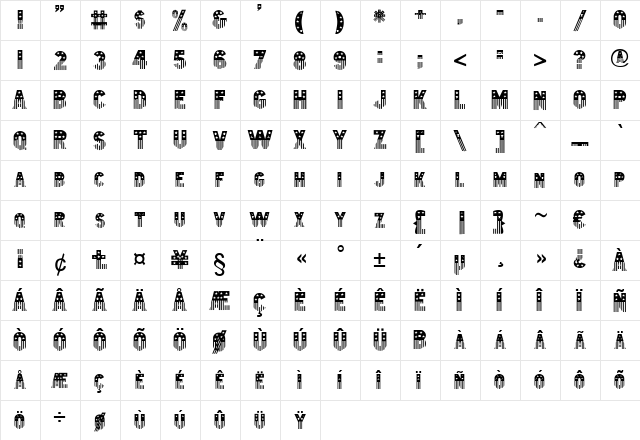Amerika Regular font glyphpreview