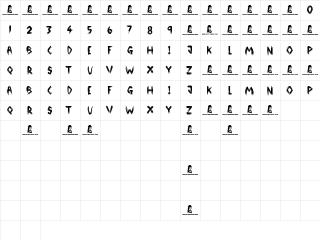 Broken Ground Regular font glyphpreview