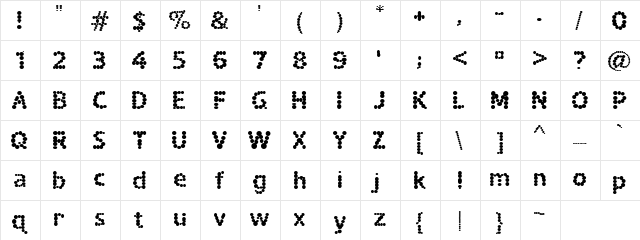 Dotted Set Regular font glyphpreview