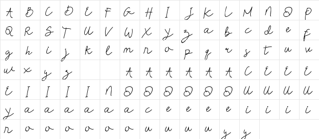 Thifa DEMO Regular font glyphpreview