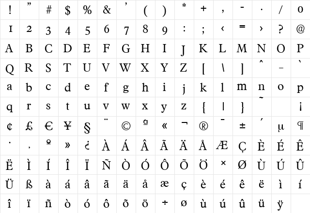 FranciscoSerial Regular font glyphpreview