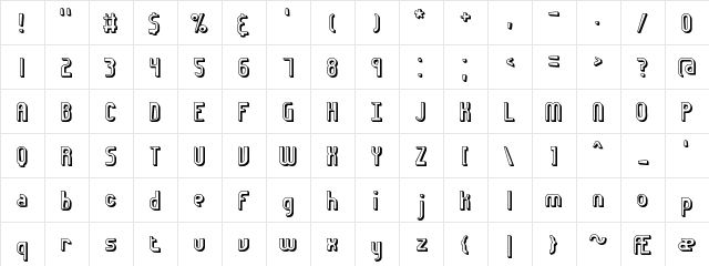 Euphoric 3D (BRK) Regular font glyphpreview