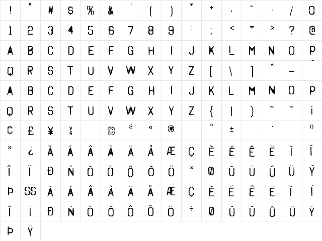 Octin Spraypaint Free Regular font glyphpreview