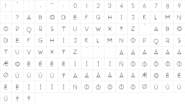 Moonrise Regular font glyphpreview