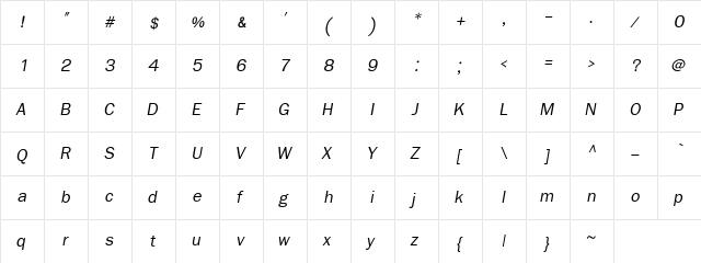 FreesiaUPC Italic font glyphpreview