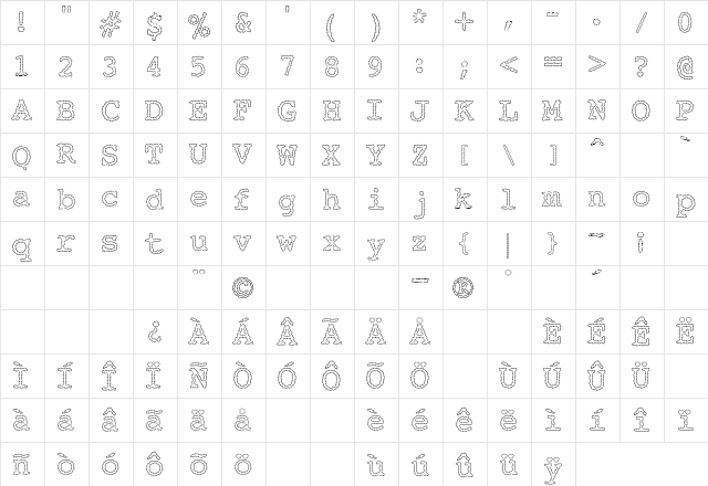 Electric Hermes AOE Regular font glyphpreview