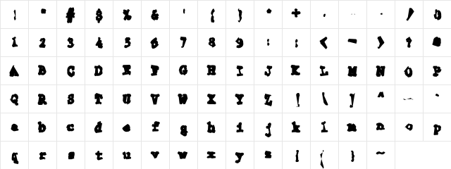 Type2 Regular font glyphpreview