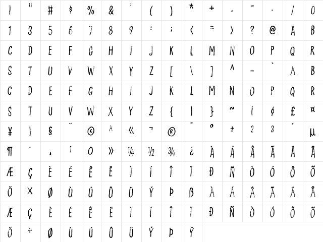 Flottenheimer DEMO Regular font glyphpreview