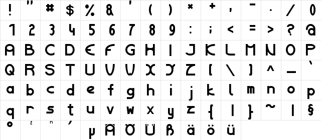roundstraight Regular font glyphpreview