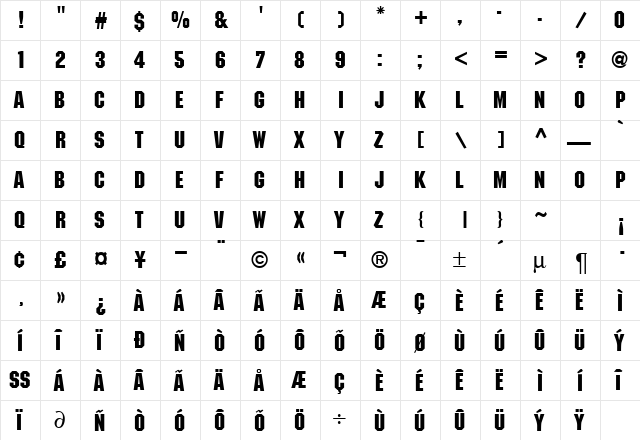 Mechanic DB Regular font glyphpreview