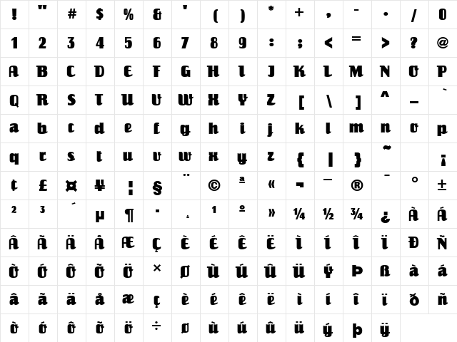 Salut Regular font glyphpreview