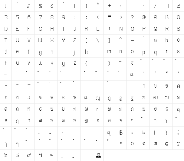 Ti_Text Regular font glyphpreview