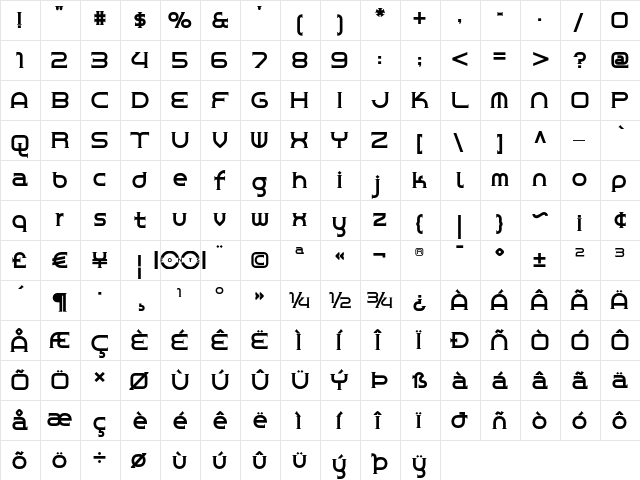 Chrome Yellow NF Regular font glyphpreview