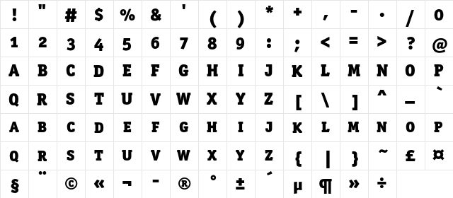 OfficinaSerifBlackSCC Regular font glyphpreview
