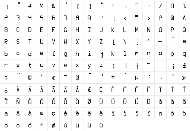 Bowman Normal font glyphpreview