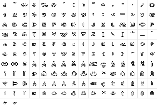 FZ UNIQUE 40 EX Normal font glyphpreview