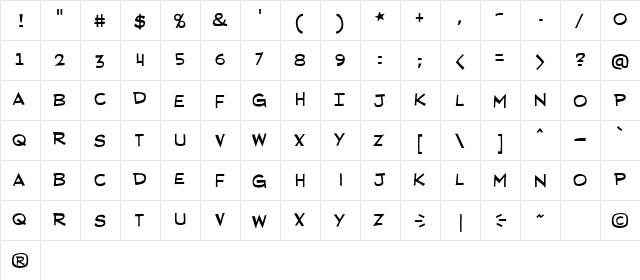 RedStateBlueState BB Regular font glyphpreview