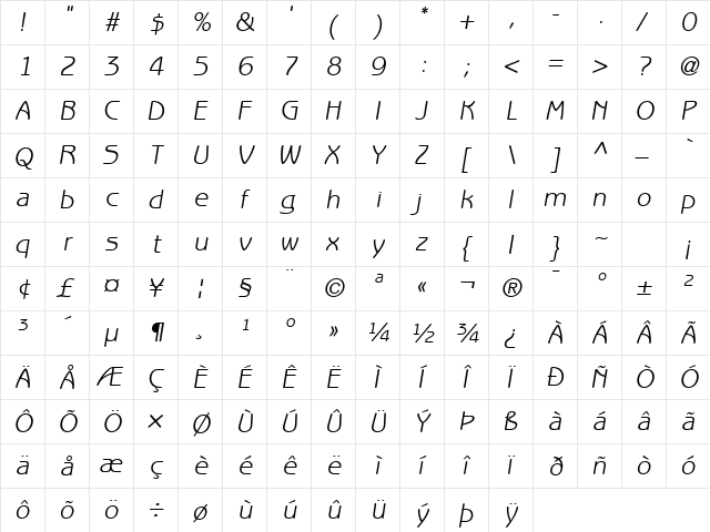 Express Deco GothicLight SSi Normal font glyphpreview
