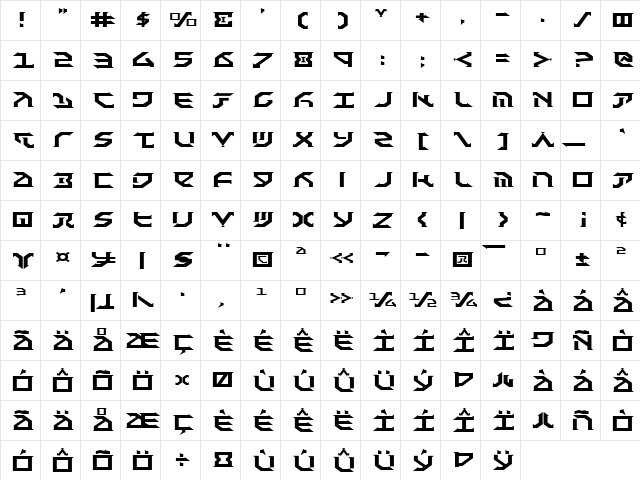 Fantazian Expanded Expanded font glyphpreview
