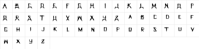 The GrindeR Regular font glyphpreview