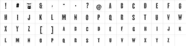 CLANDESTINA Small Caps Eroded FFP font glyphpreview