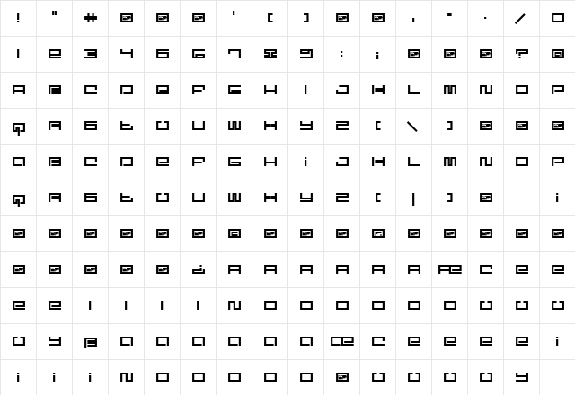 Digit Regular font glyphpreview