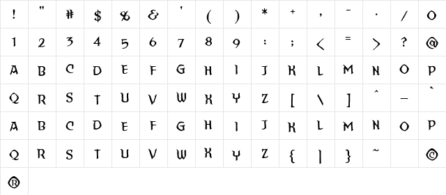 StraightToHell Sinner BB Regular font glyphpreview