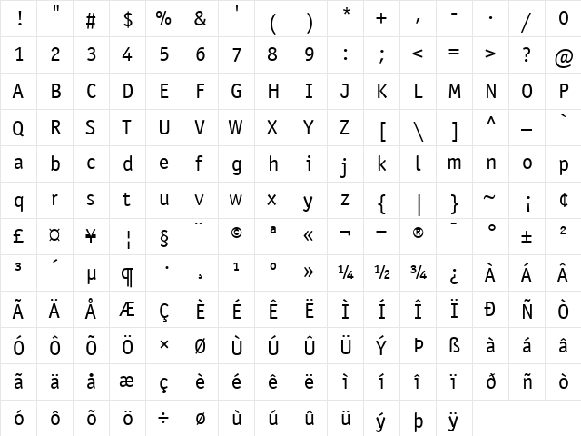 ITCOfficinaSans-Book Book font glyphpreview