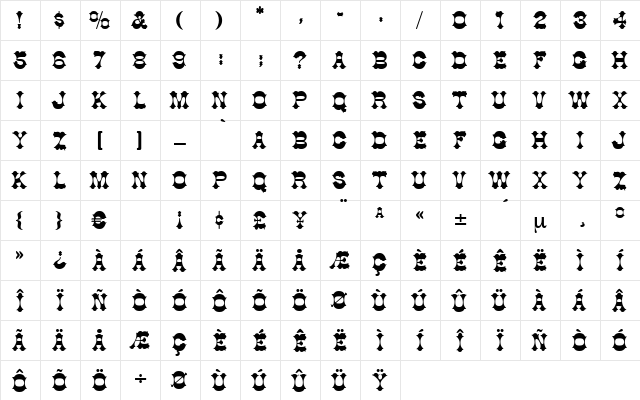 Tucson Regular font glyphpreview