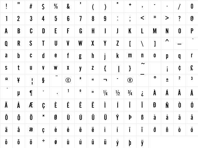 AlternateGotNo2 Regular font glyphpreview