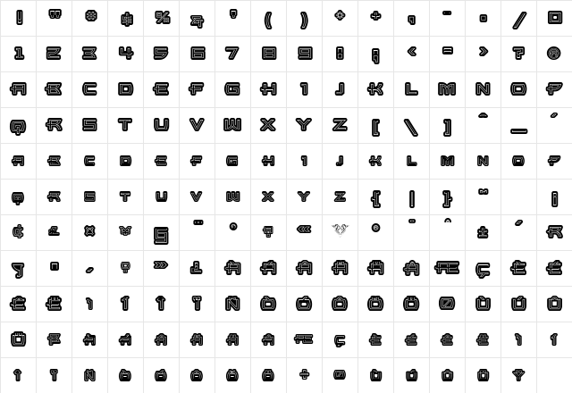 UltraBronzo Inline font glyphpreview