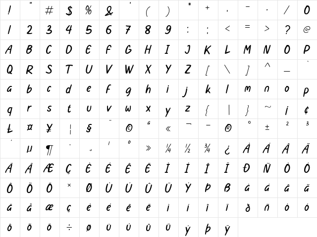 Lovie Reguler font glyphpreview