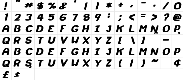 Super Marker Italic font glyphpreview