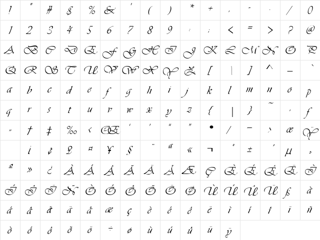 Simone Regular font glyphpreview