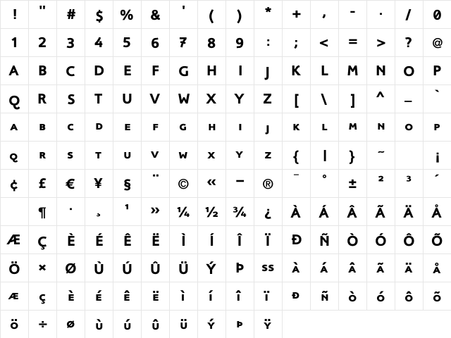 FoxSmallCapsBold Regular font glyphpreview