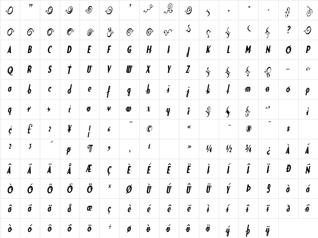 SodaScript BoldExtras ScriptBoldExtras font glyphpreview