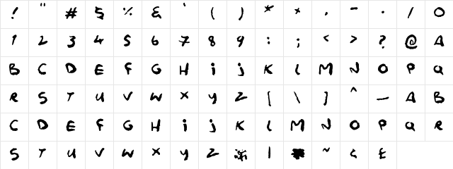 Splatink Regular font glyphpreview
