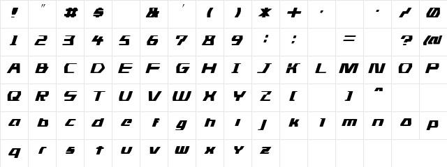 Quirk Regular font glyphpreview