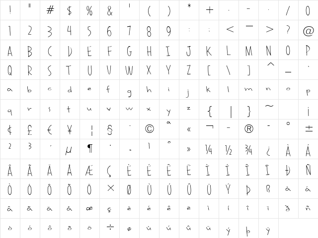 Smarty Pants BTN Light Regular font glyphpreview